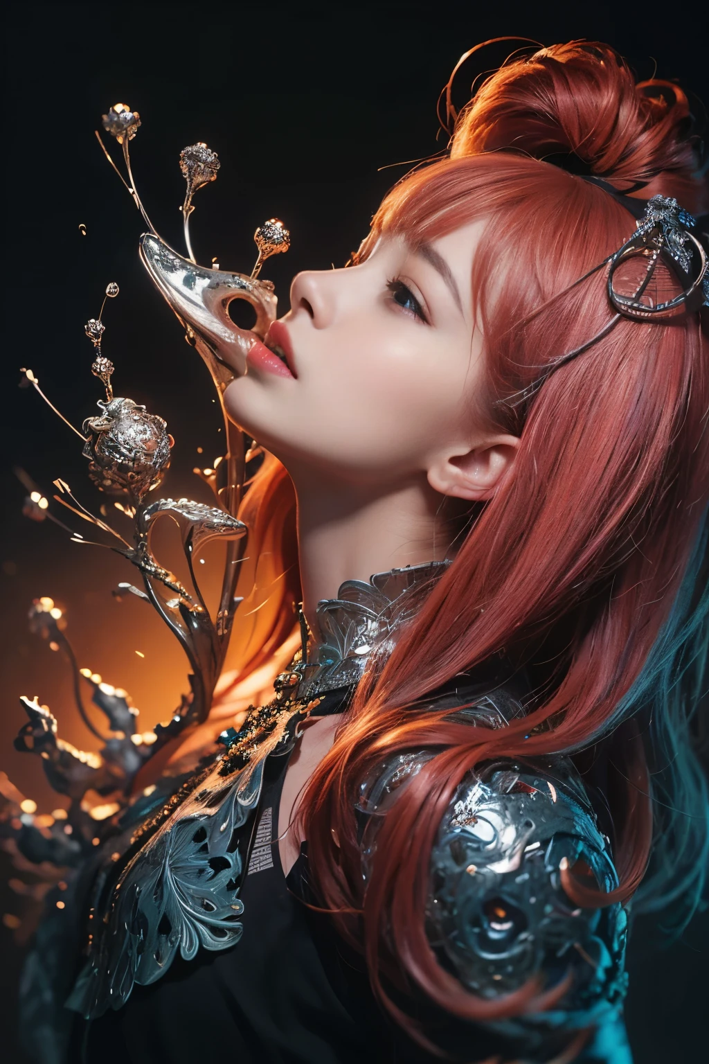 official art, unity 8k wallpaper, ultra detailed, beautiful and aesthetic, masterpiece, best quality, (zentangle, mandala, tangle, entangle), (fractal art:1.3) , 1girl, extremely detailed, dynamic angle, cowboyshot, the most beautiful form of chaos, elegant, a brutalist designed, vivid colours, romanticism, by james jean, roby dwi antono, ross tran, francis bacon, michal mraz, adrian ghenie, petra cortright, gerhard richter, takato yamamoto, ashley wood, atmospheric, ecstasy of musical notes, streaming musical notes visible