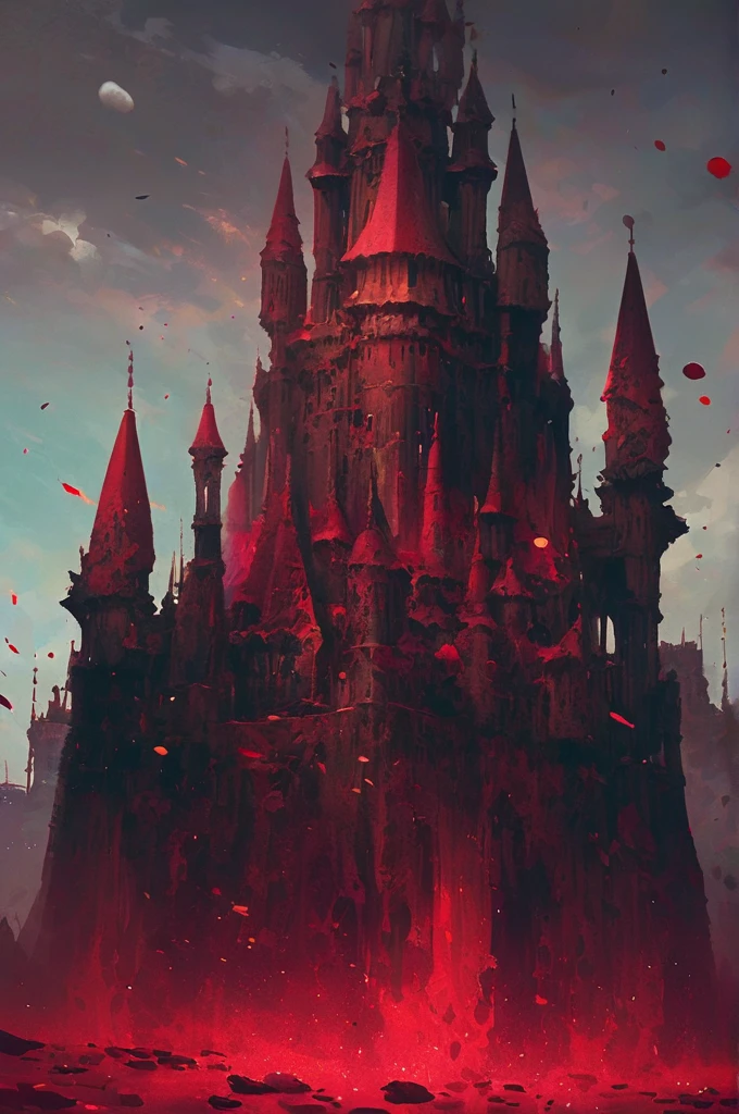 ((Лучшее качество)), ((шедевр)), (подробный), Gothic castle of red liquid