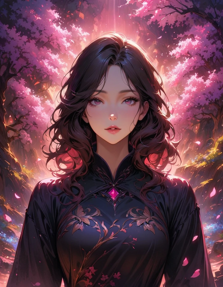 masterpiece, Best quality, (чрезвычайно подробные обои CG Unity 8k), (Best quality), (best illustration), (best shadow), absurdity, realistic lighting, (abyss), beautiful detailed glow, painter Peter Morbacher,Cherry tree, cherry petals