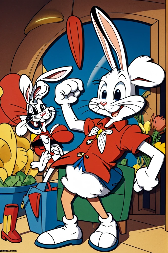 Bugs bunny with a selection shirt