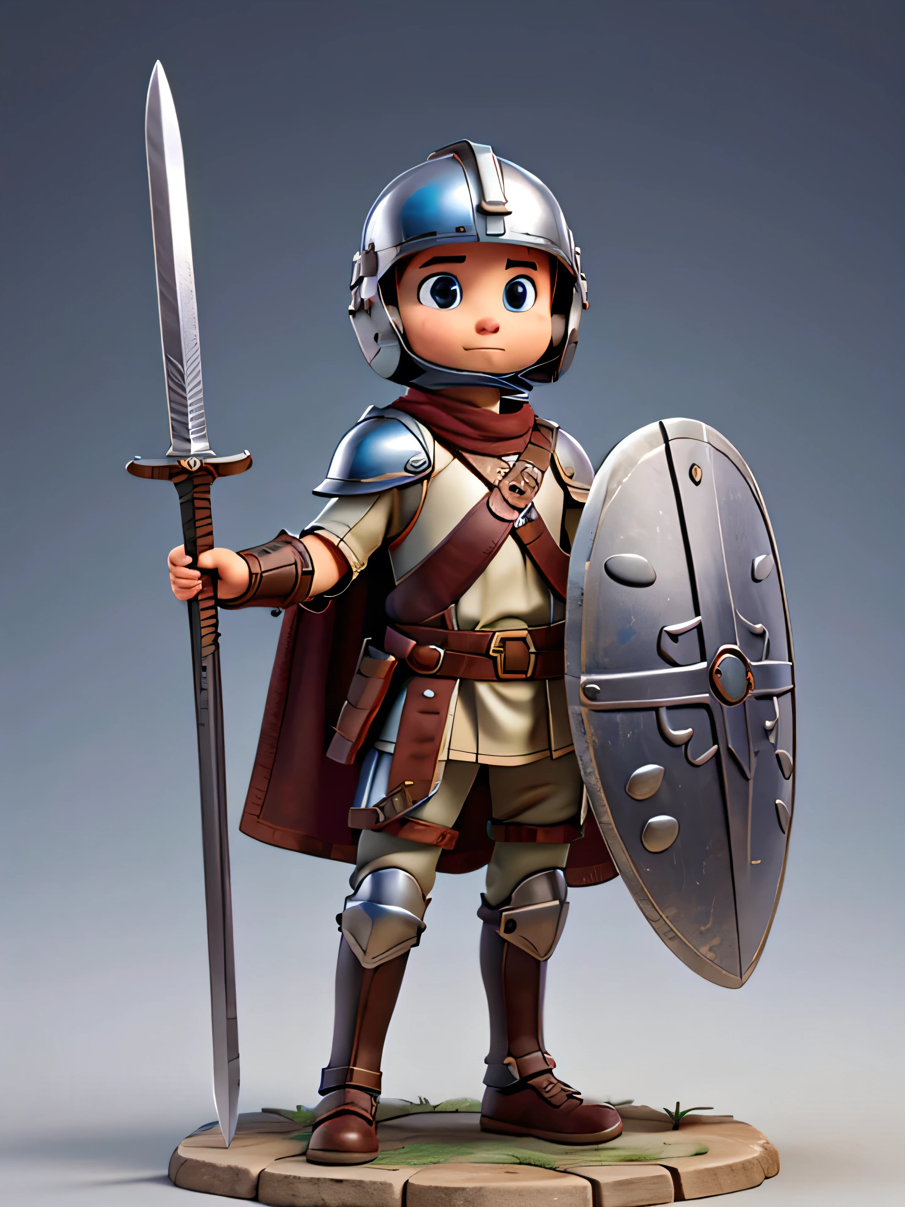 Roman full body armor with helmet, Sword and shield