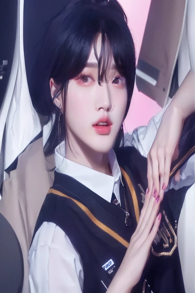 there is a woman that is holding a cell phone in her hand, cai xukun, kim doyoung, jung jaehyun, yanjun chengt, jinyoung shin, inspired by Bian Shoumin, sakimichan, taejune kim, male ulzzang, inspired by Yanjun Cheng, hong june hyung, jaeyeon nam, hyung tae, shin jeongho