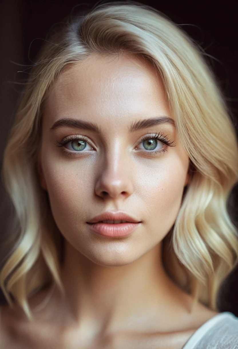 instagram photo, portrait photo of 26 y.o blonde woman, perfect detailed eyes, natural skin, hard shadows, film grain