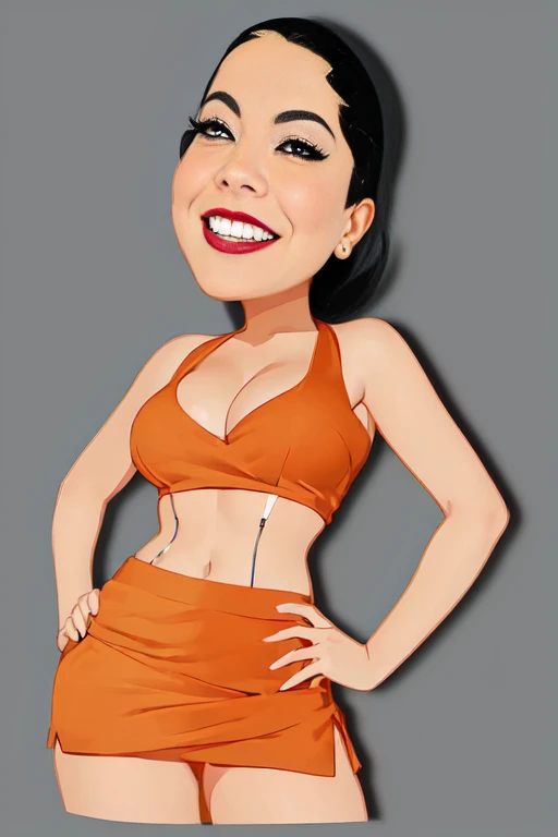 drawing of a woman in a bikini and skirt with a smile, cartoon digital art, in cartoon style, cartoon artstyle, cartoon digital painting, chin, digital art cartoon, cartoon style illustration, cartoon illustration , Cartoon character, cartoon portrait, caricature illustration, chin from portal, cartoon style, cartoon art, realistic cartoon, highly detailed cartoon, cartoon art style, 8k