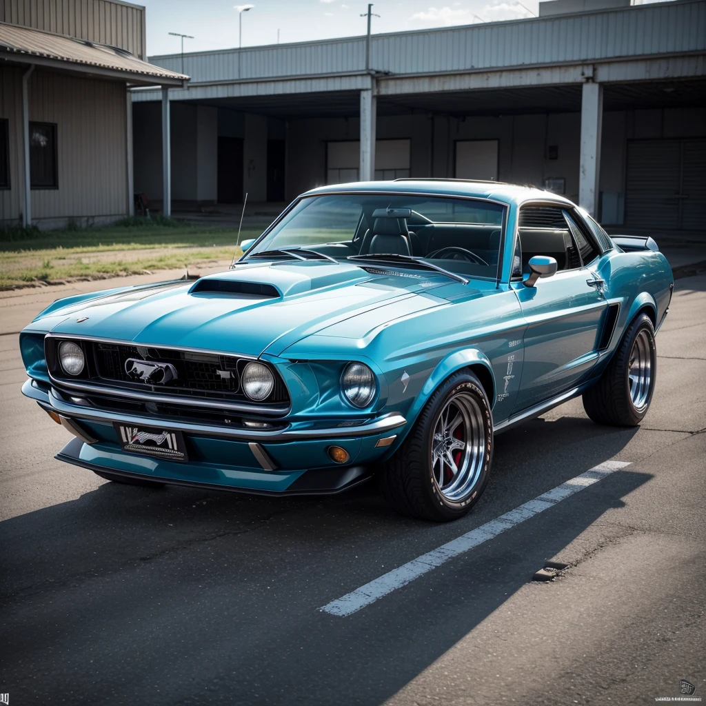 Beautiful Heavilyy modified Khyzyl Saleem 1969 GT Ford Mustang, by day. Realistic 