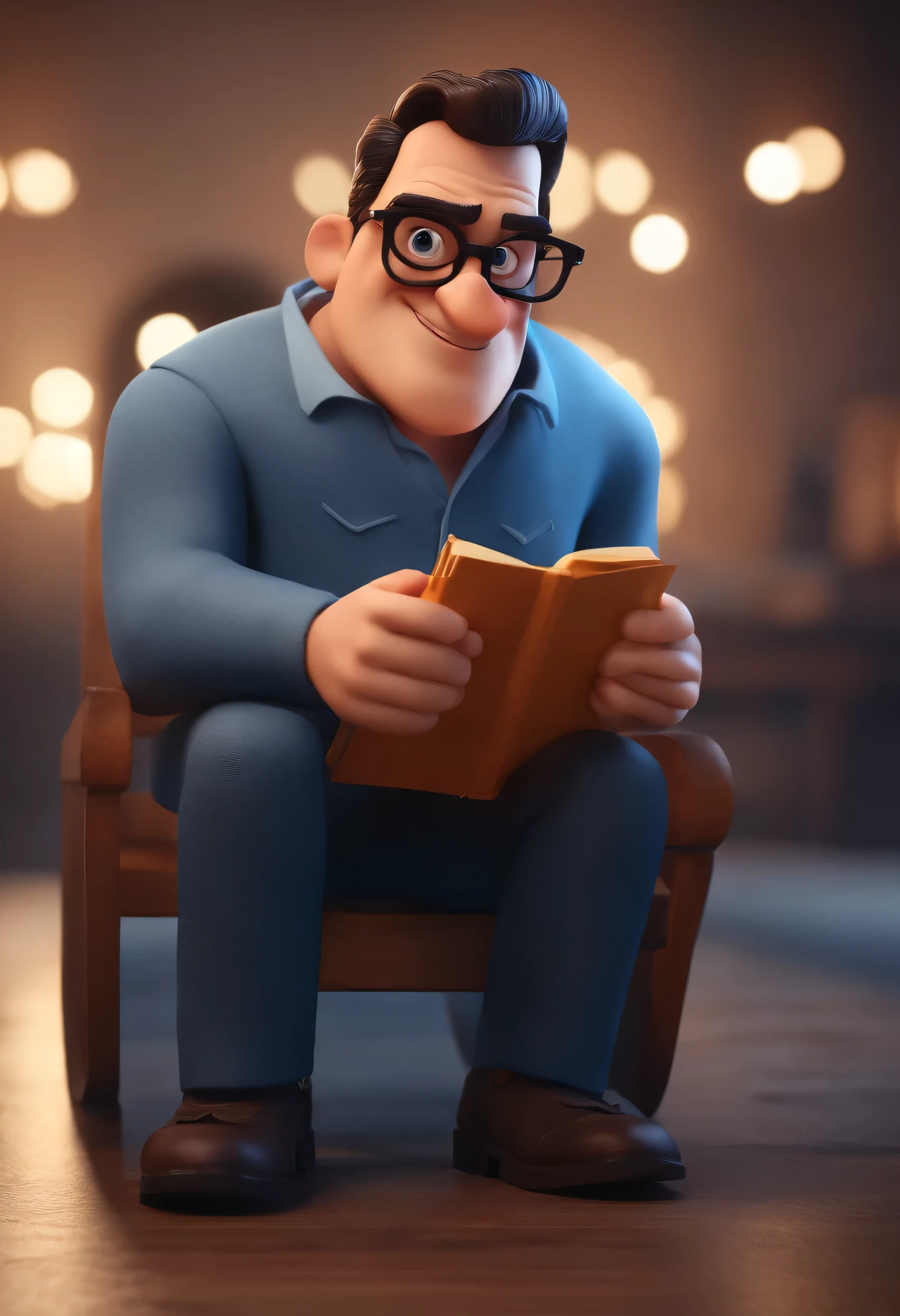 Cartoon character of a man in sunglasses and blue shirt, animation character, stylized character, animation style rendering, 3d stylized, Arnold Maya rendering, Stylized 3D rendering, toon render screenshot, 3d character, 3d character, Stylized 3D rendering, 3D character rendering, cartoon character, Personagem de close up, character posing,  (Pixar-style) (master part:1.2) (bokeh) (best qualityer) (skin detailed) (detailed texture) (8K) (Argilla) (cinematic lighting) (sharp focus