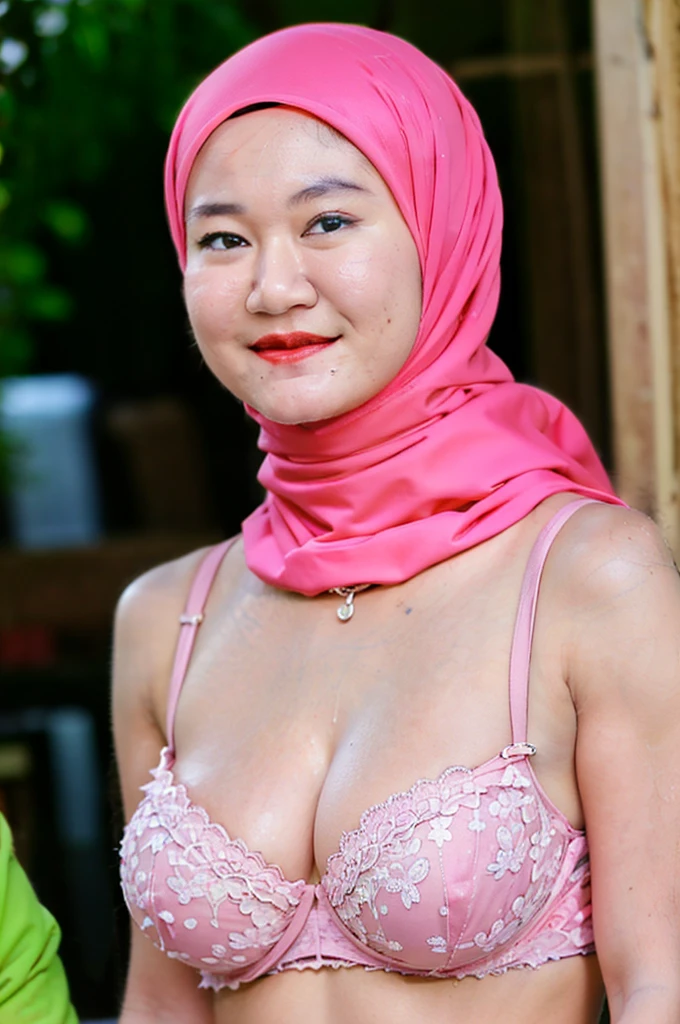 ((Lace)), (Happy smile), (((HIJAB MALAY GIRL))), masutepiece, High quality, UHD 32K, Realistic face, Realistic skin feeling , A Japanese Lady, 58 years old matured lady, , Very cute and baby-like face, (((FLAT CHEST))), (Night time at forest), ((look In front at the camera and SADNESS)), (((BROWN FLUORESCENT))), (((CUTE GIRL))), ((BROWN FLUORESCENT LIPS)), ((Floral Pattern)) little wearing strapless bra, strapless colorful bra, dark night background , black forest night, horror scary place, (huge saggy breast), ((HEAVY HUGE BREASTS)), (from behind up) seductive pose