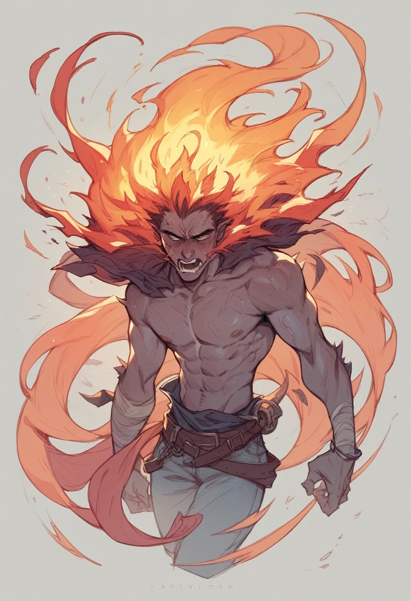 eruption of inner strength in the form of fire