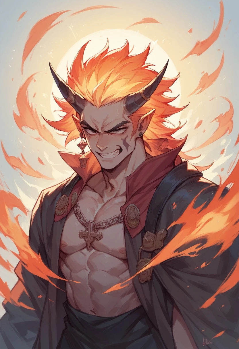 eruption of inner strength in the form of fire
