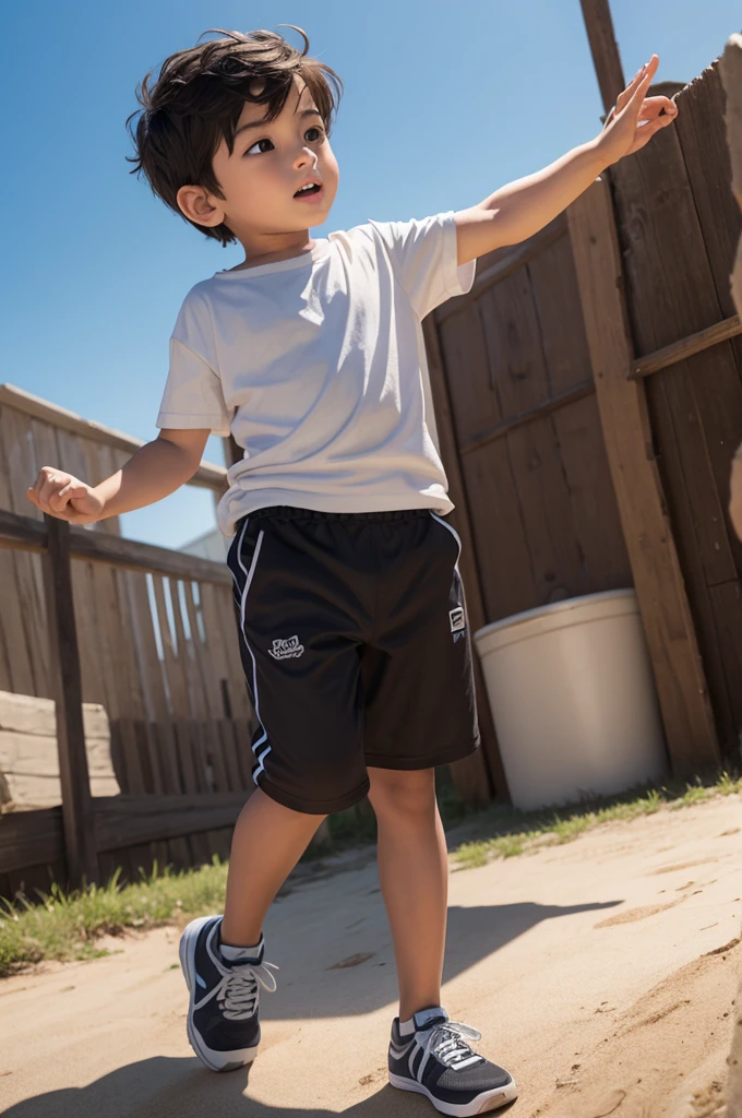 Raise a boy playing 