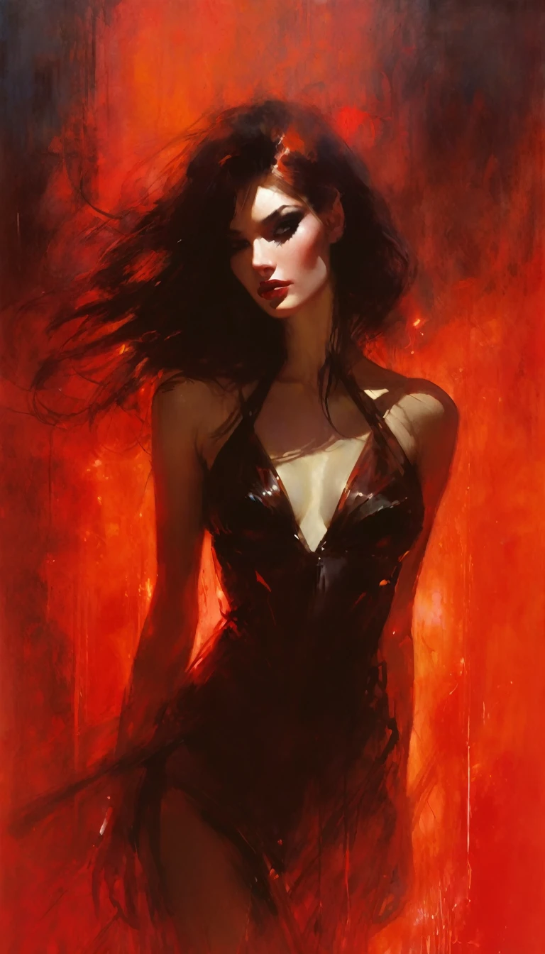 The sexy and dark art of seduction (art inspired in Bill Sienkiewicz). oil painting)