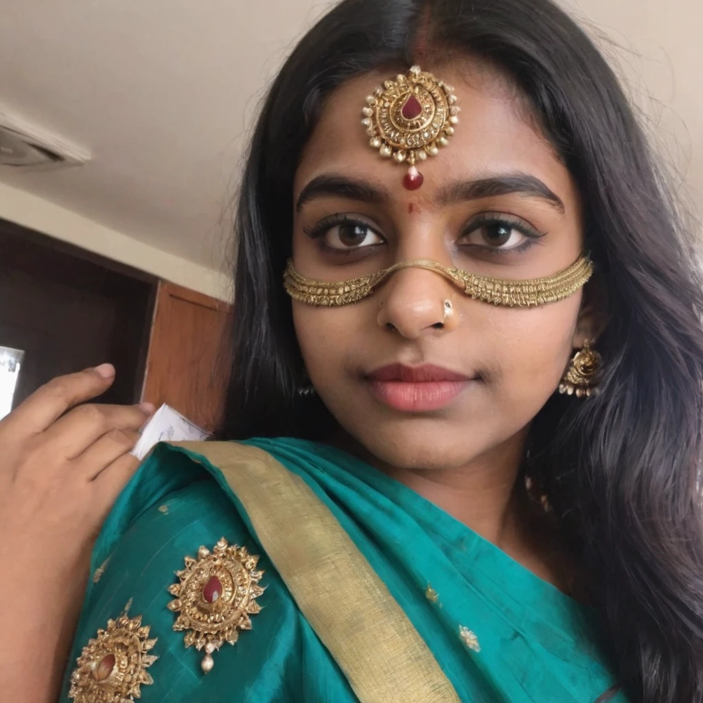 phone photo of a 18 year old south Indian girl in mask, uploaded on snapchat