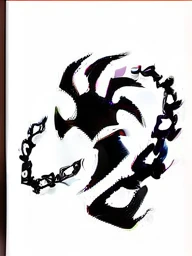 Create a claw, with chains, emplema, logo, of a guild in stencil 
