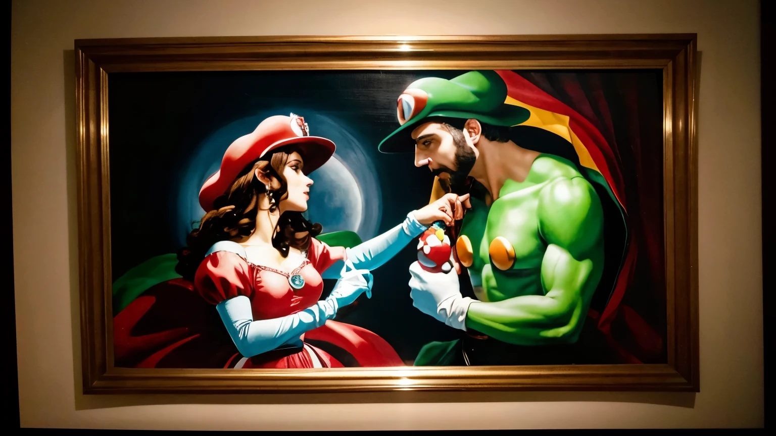 mario and princess the creation of adam michelangelo