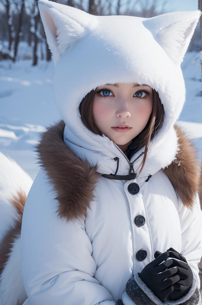 A female furry of a snow fox