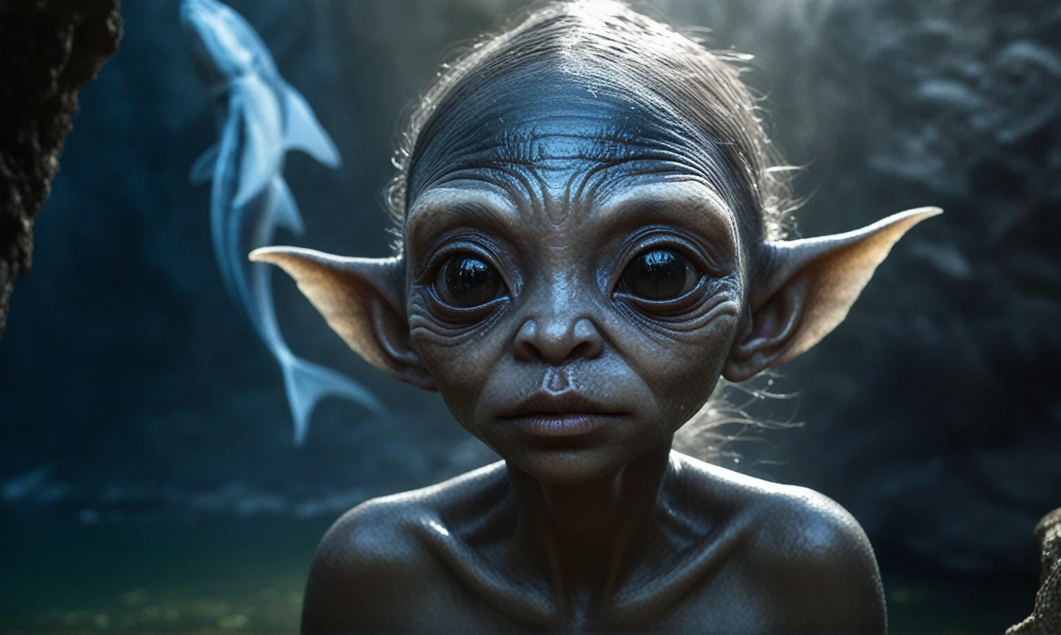 full body shot,beggar deep niobium paladium The Alien Entity,native italian babychild, wants eat,survival in criminal city of future, Technicolor,natural skin textures, hyper realism, hyper detailed,Extremely detailed,High contrast,Masterpiece,Realistic,Ultra Detailed, intricate details,realistic humid leather,extremly intricate,Epic Realistic, cinematic style,irina yermolova,high contrast,hdr,extremely detailed, deep night landscape,masterpiece,intricate details,faded,eyes extremely detailed, high detailed eyes,8k resolution,RAW,retina, Nikon Z9,China,orc,Li River in Guangxi Zhuang of China,tkt style, pointed ears，perfect, Elf，transition between two art styles, Ink painting to photorealism, Double contact, X-ray, Creative, vivid light, masterpiece, fantasy, Abstract, Surrealism, super detailed, high resolution, stop:35;(((creature with a spectral and ghostly appearance)). Her skin is pale, almost translucent,ancient rock paintings of the first people,sharkfish's leather
