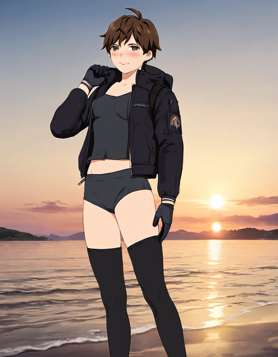 cartoon of a woman standing on a dock with a sunset in the background, makoto shinkai art style, makoto shinkai style, in style of makoto shinkai, makoto shinkai ( apex legends ), style of makoto shinkai, makoto shinkai. high detail, makoto shinkai. digital render, inspired by Makoto Shinkai