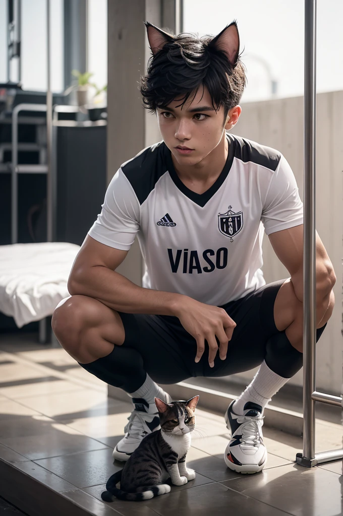A cat a cat Animal,he who works until he sees an ad will become a Vasco football player he scores his first goal
