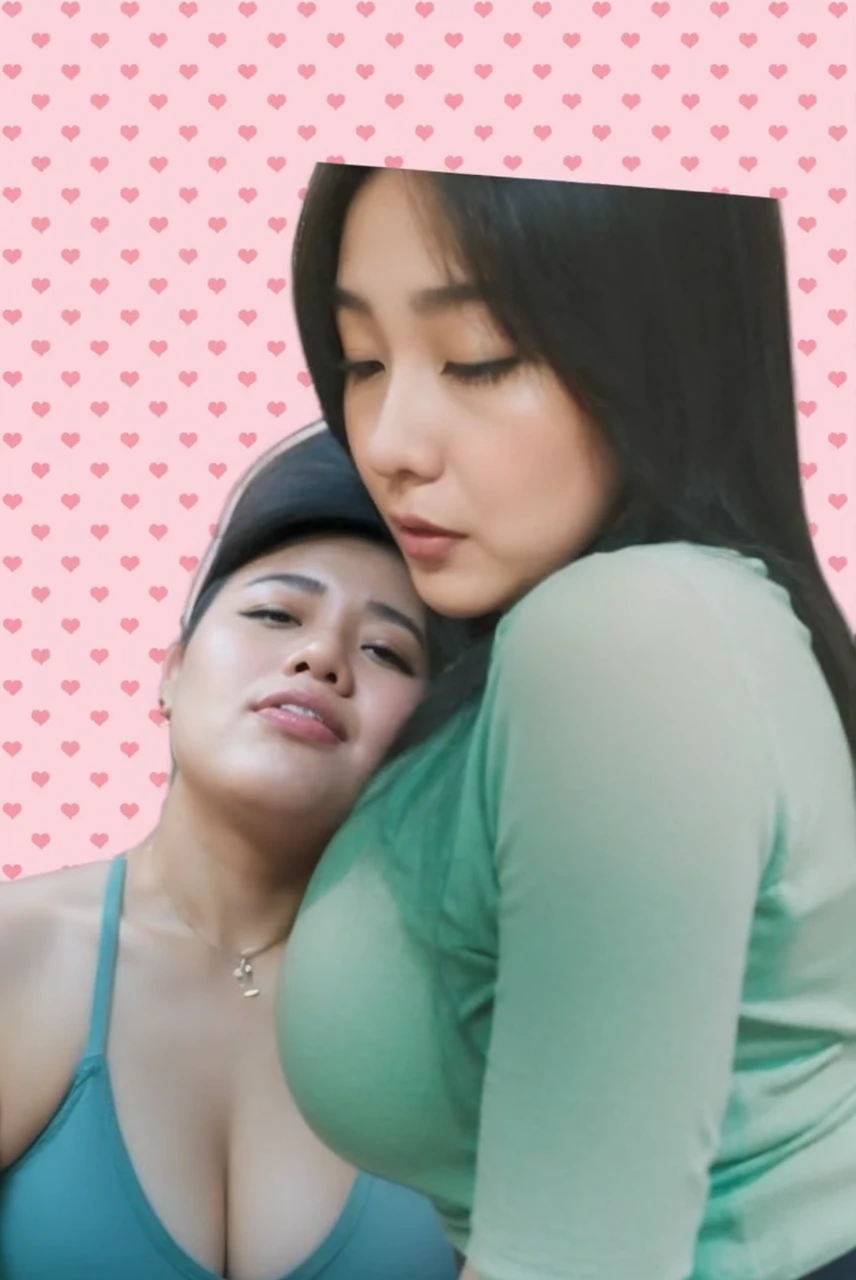 " 2woman, 35 Years Old, Indonesian , Lesbian Scene, Tank Top, big , full body, Curvy body, sharing Passionate hug and eating pussy
