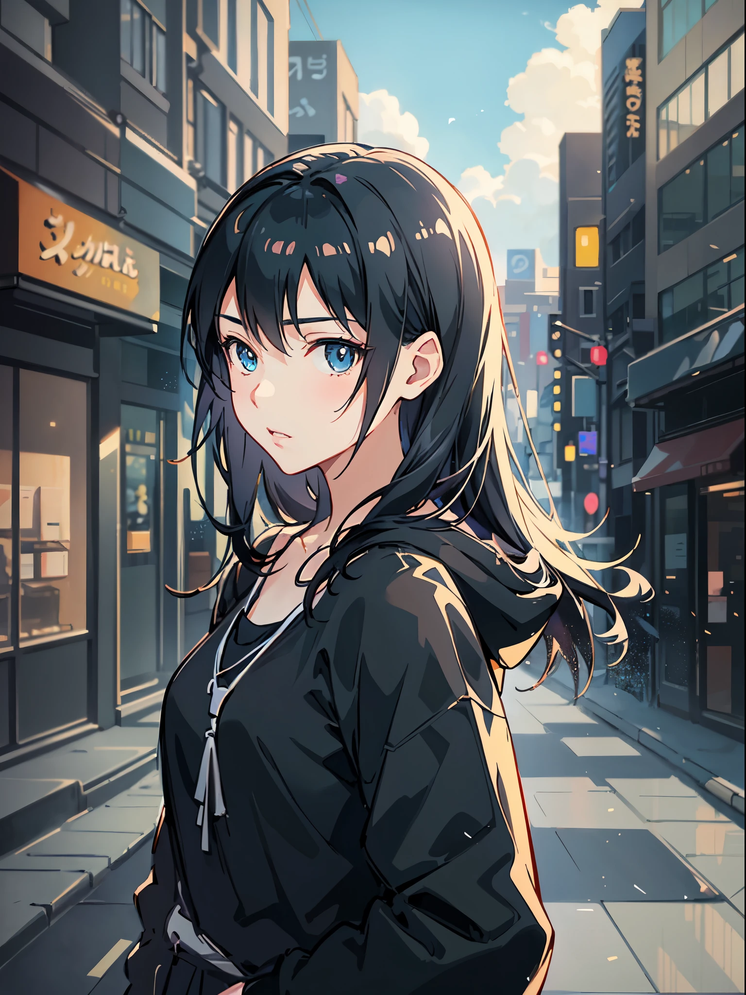 Portrait of a beautiful girl with a black kitten on her shoulder, Anime drawing by Makoto Shinkai, Topics on pixiv, Sequential Art, Beautiful anime scene, Makoto Shinkai&#39;s Style, Tokyo Anime Scene, makoto shinkai. —h 2160, ( ( makoto shinkai ) ), Beautiful anime scenery