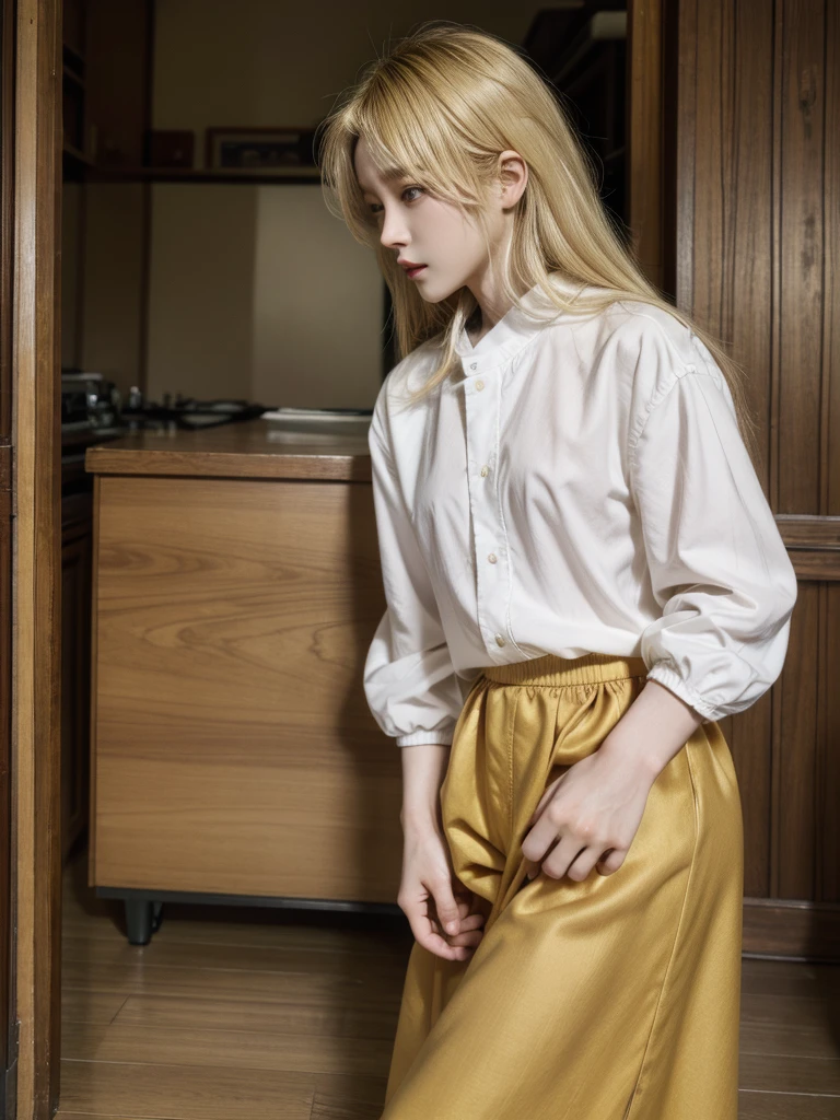8k, Masterpiece, high quality, good proportions, maravellous, androgynous prince, ulzzang, blonde hair, cabello rubio, blonde hair, asian guy, asian boy, casual oufit