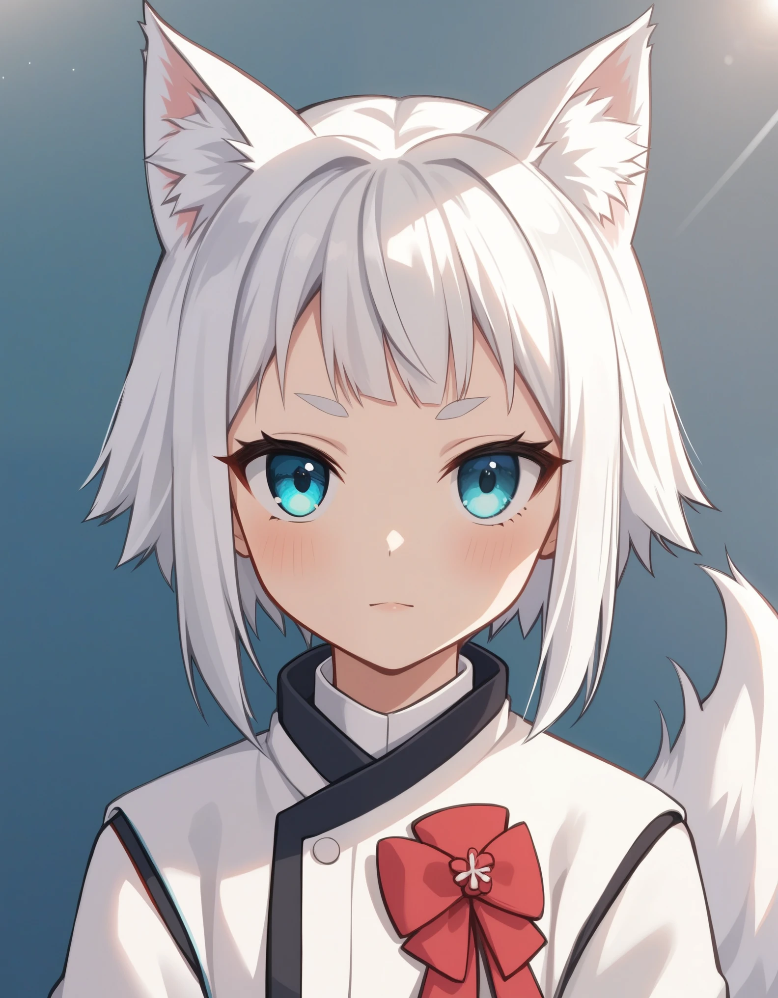 score_9, score_8_up, score_7_up, score_6_up, , source_anime, anime coloring, anime screencap,, kon, fox girl, white kimono, White hair, White Tail,, flat chest, focustreet background, sunlight, focus face, portrait, looking at viewer, portrait, close-up
