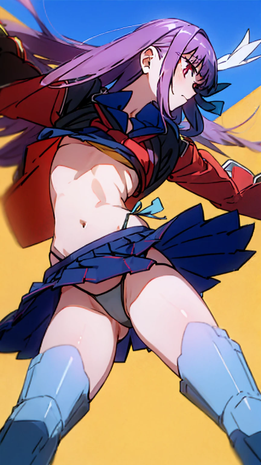 lift underwear,long hair,(((wearing scool uniform))),florence_nightingale,/(fate/),schoool girl,schoool unform,