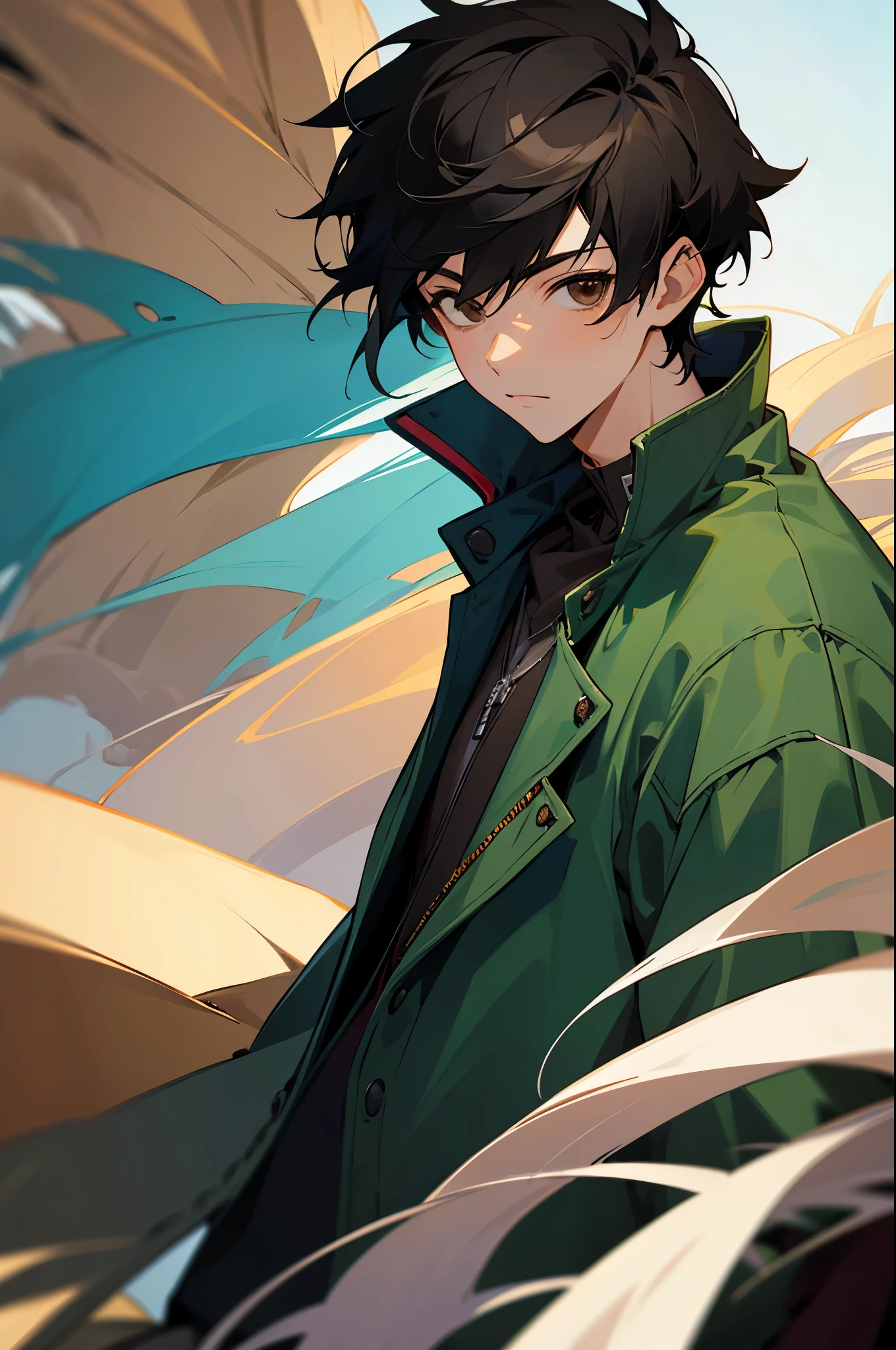 masterpiece, best quality, high quality, 1boy, solo, male focus, looking at viewer, upper body, kousuke_seto, black hair, brown eyes, jacket
