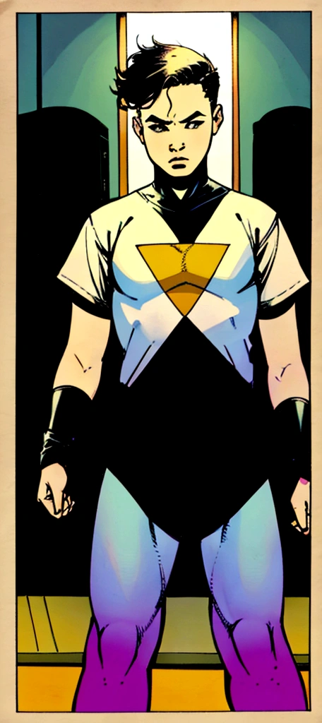 create a simple image from image suggestion, but with comic style, I need the boy in the photo to be identical.