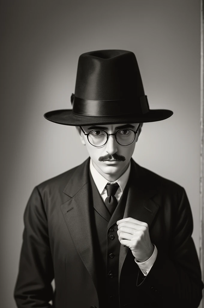 Artistic image of Fernando Pessoa and his multiple perspectives