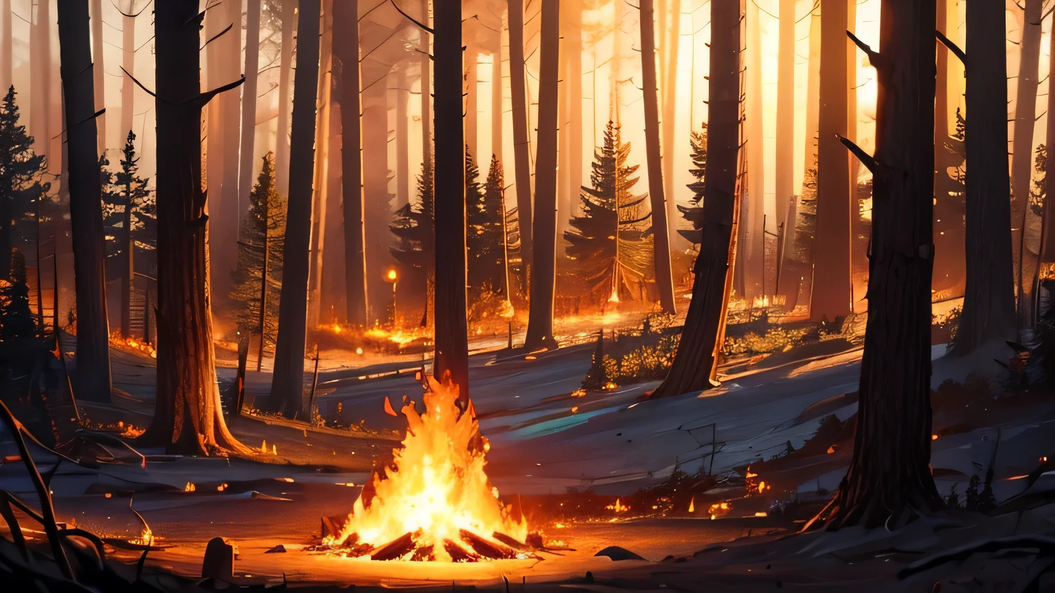 Broken nature, forest fires
