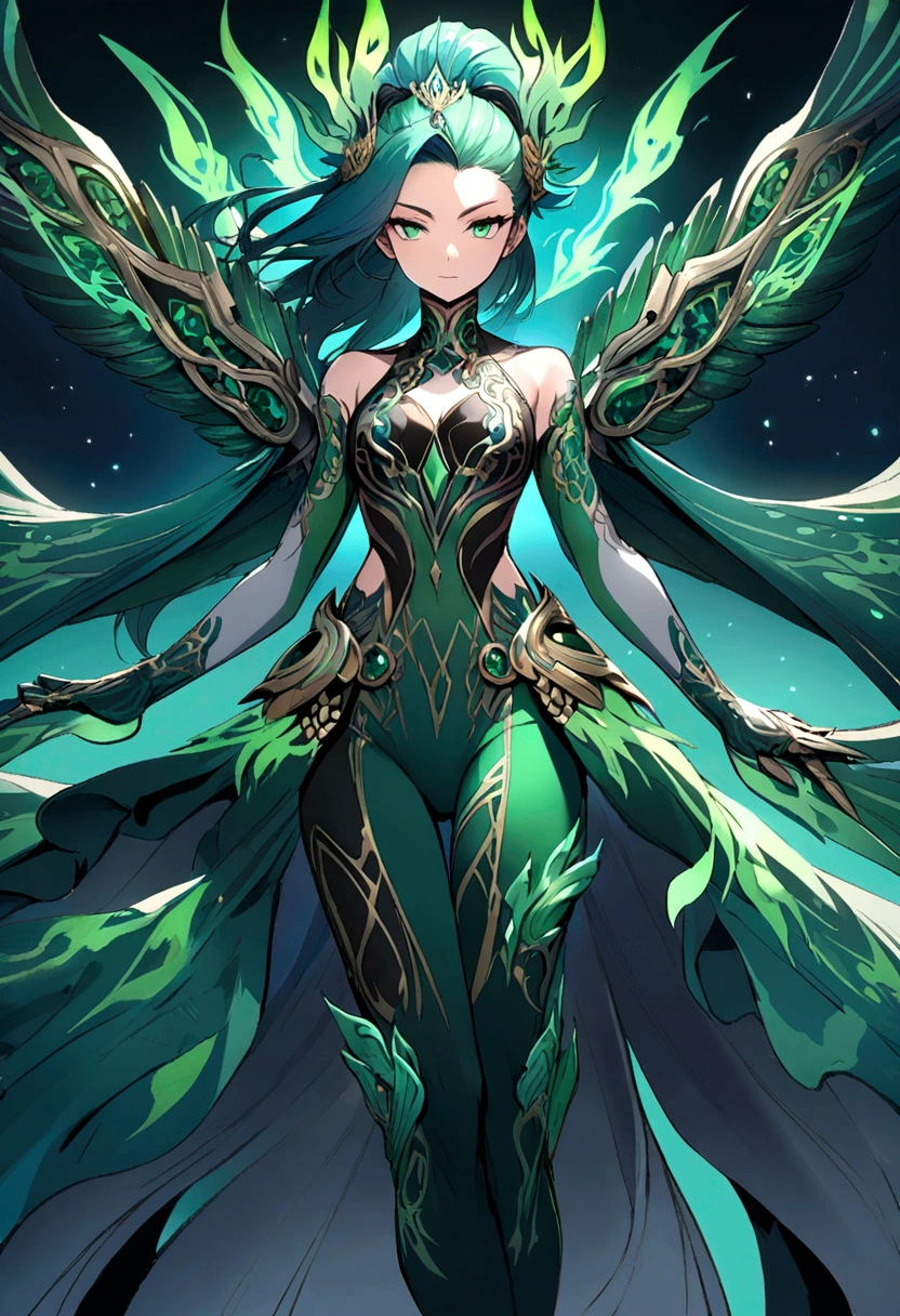 night phoenix green flames