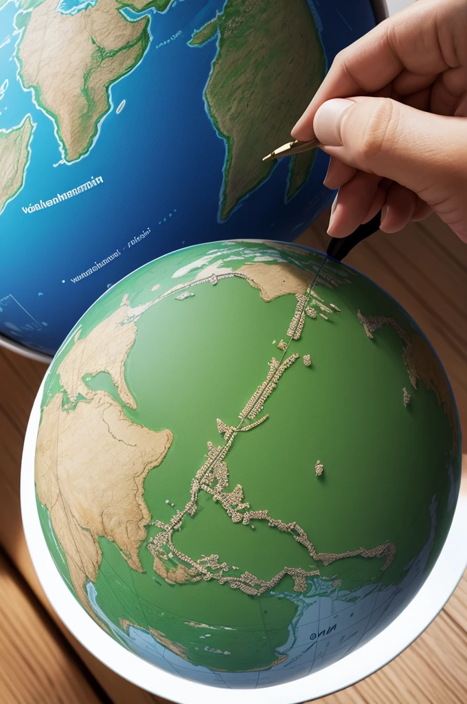 Create a logo with the name Valentim Torres environmental management with a drawing of the globe and the environment