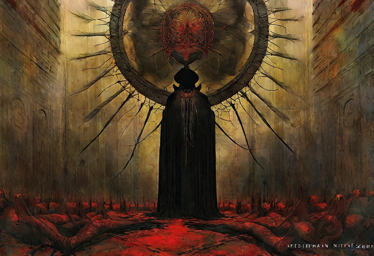 (Masterpiece, best quality), (lo Gothic), Dream Catcher, Vampir, (HG giger, Art by Hermann Nitsch, Beksinski, Dariusz Zawadzki, giger, zdzislaw beksinski)
