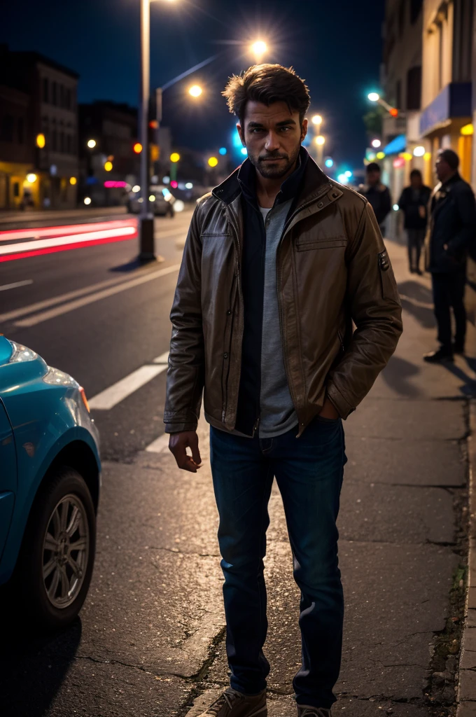 /street photography, man in jacket, mst tmrc, night road landscape,
Ameican man in a jacket, was standing, 7 year old girl, was alone on the road, with dirty clothes, man saved her, she was lost, girl slept in the man's arms.
Intricate details, natural lighting, Artwork, highly detailed, 35mm photography, Kodachrome, sharp focus