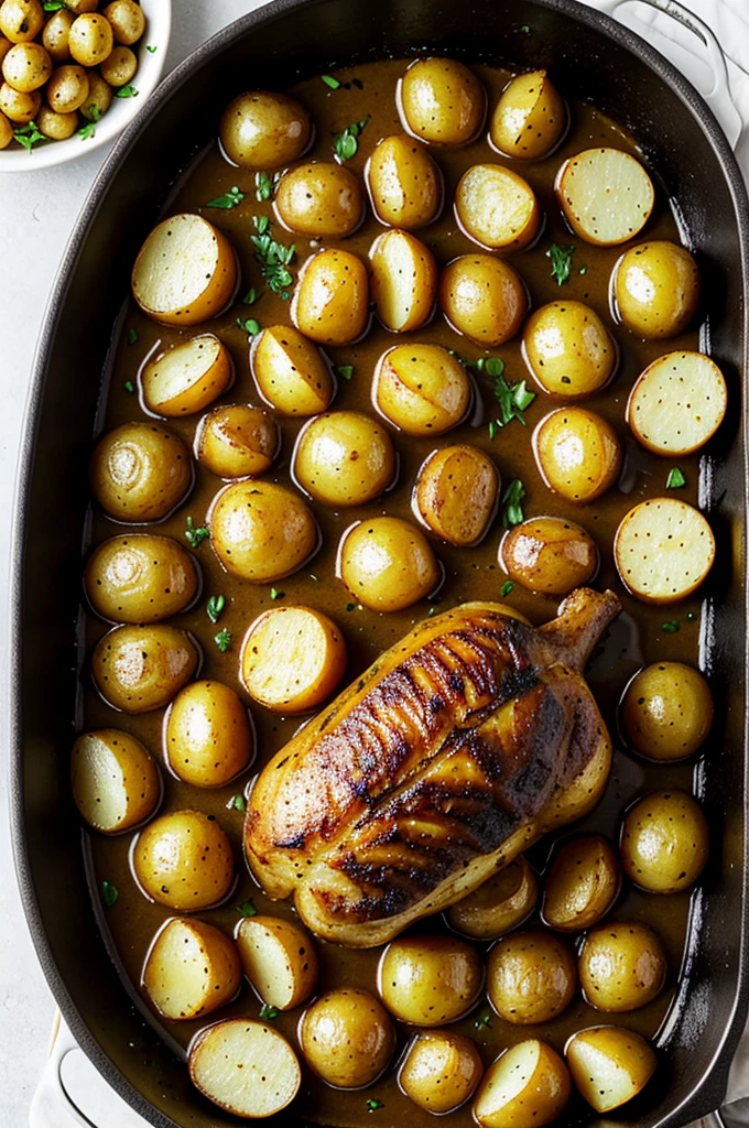 A roast with potatoes