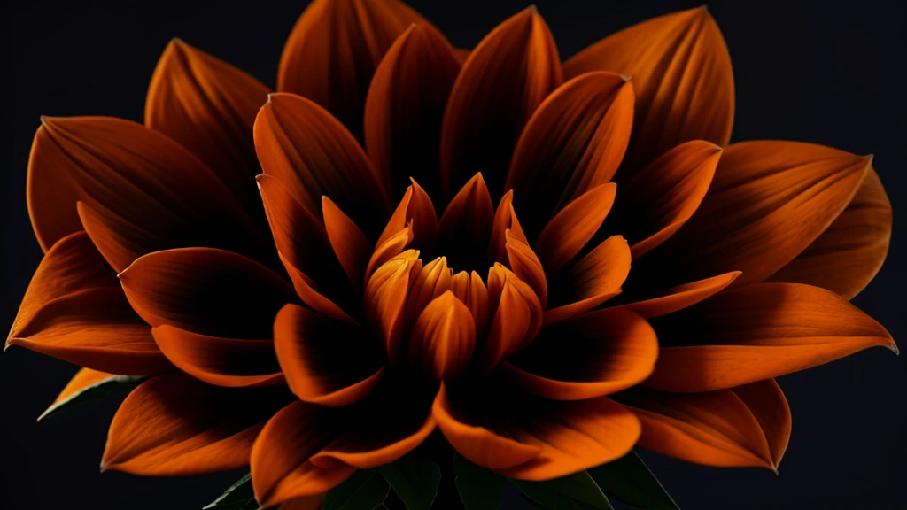 an orange and black image with some orange flowers and highly detailed shades of black ,8K ,ultra HD 