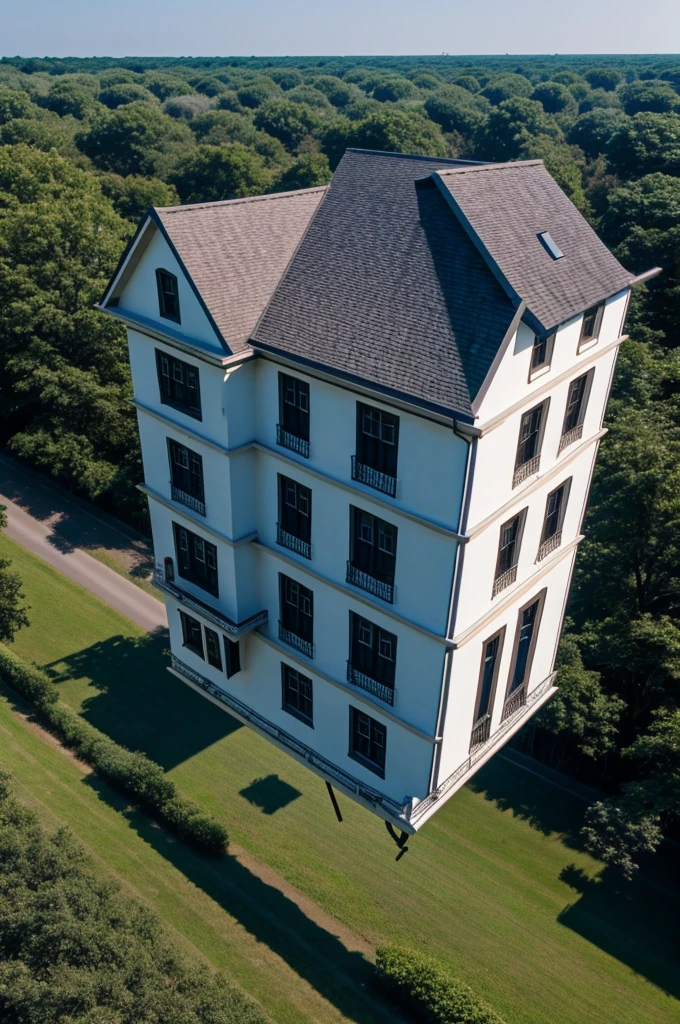 a flying house