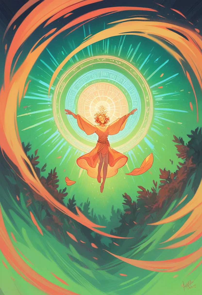 A single lotus flower with spores flying around it in a clearing in the middle of the Amazon rainforest. Neon colors. magical. magic. realist. 