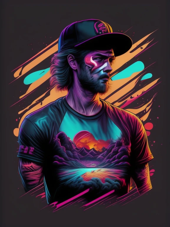 Baseball athlete, Inspired graffiti, swirly vibrant colors, NEO Tokyo, futurist, vectorial art, t shirt design