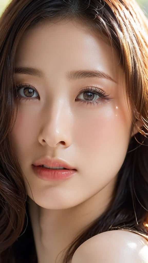 16K、Photorealistic、Highest quality、masterpiece、Ultra-high resolution、RAW Photos、Realistic、Bright lighting、Face Light、Smooth Professional Lighting、looking at the camera、alone、Adult female、Beautiful woman、so beautiful、Realistic skin texture、Glowing Skin、Moisturized Skin、Realistic eye and facial details、Perfect Style、Model Body Type、Beautiful Eyes、Big eyes、Inconspicuous tear bags、slim、Big Breasts、Very good、Camel Toe、My nails aren&#39;t long、Very long hair、((Black Hair、black eye))、Looks happy、Beautiful hip line、Fantasy Dress、