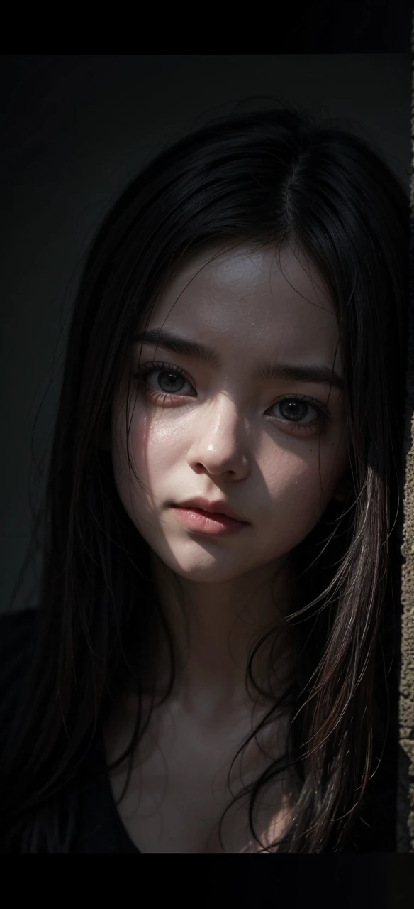 Draw the image with horror aspects and realistically