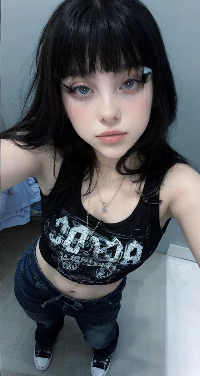 Brunette girl with perfect hair and body