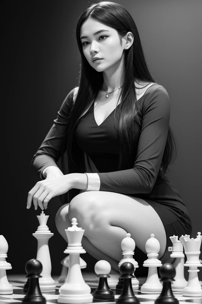 Appearance of a human being for the chess queen.