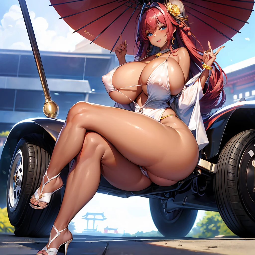Ultra HD、Ultra high definition、Noise Reduction、perfection、Image quality adjustment、Balance Changes、((Four Girls、Full body photo、Group photo、multiple、Japanese、Micro Bikini、High leg swimsuit、Race Queen、On the road、In town、car、F-one、Japanese Umbrella))、Camel Toe、Giant tit、Nipple Puffs、Cleavage、Plump、Super big breasts、Super big butt、Bubble butt、Earrings、Earrings、necklace、Thick lips、Heterochromia、Bracelet、Caster wheel、first round、Hair Charm、Lip gloss、Long False Eyelashes、Ahoge、Tattoo、Big Ass、Thick legs、Thick waist、Thick thighs、smile、、((Random hairstyle、Random hair color、Random pose、Random fingertips))、Sexy and cute、sexy、tiara、、((Oily skin、Sun Oil、Black shine、Shinyskin、Dewey、Tan Skin:1.3))