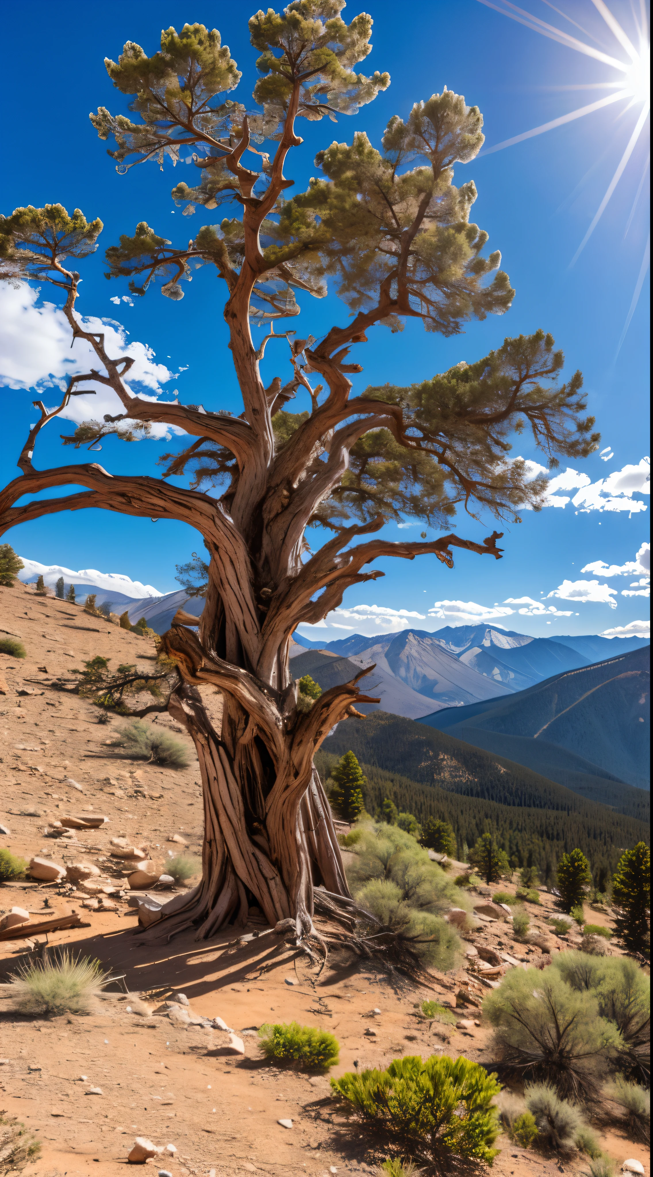 The overwhelming beauty of nature。Panoramic view of Bristlecone Pine trees in Great Basin National Park，The world&#39;s largest tree