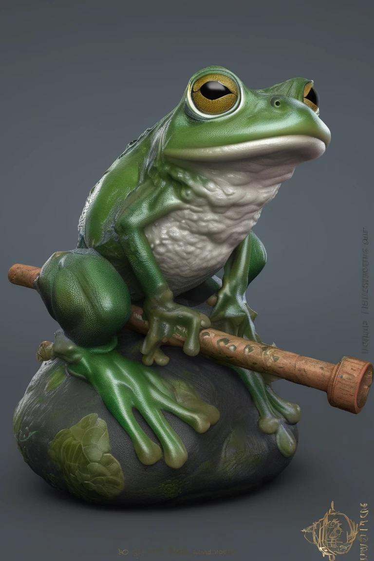 [ (character art by Artgerm:1.0) and Claude Monet::18], professional, water, Fatigued (a bunch of transparent haul!:1.2) , a frog dressed in a green suit holding a stick, samurai frog, frog philosopher the thinker, highly detailed frog, colored zbrush render, frog, stylized as 3d render, hyper detailed fantasy character, stylized 3d render, painted in zbrush, frog, big frog, close up character art