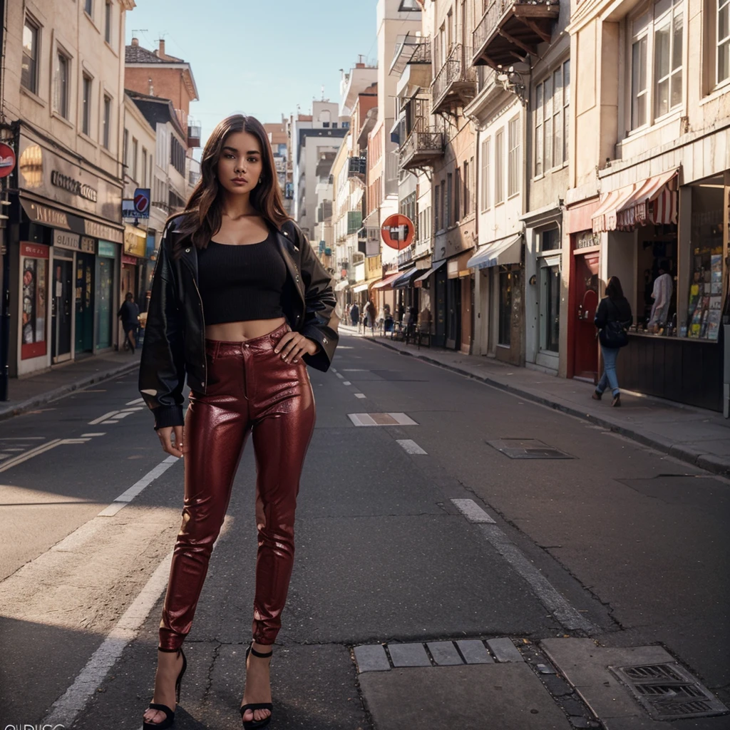 a beautiful instagram woman, full pose, beauty Fashionable clothes, cinematic background, 8k,