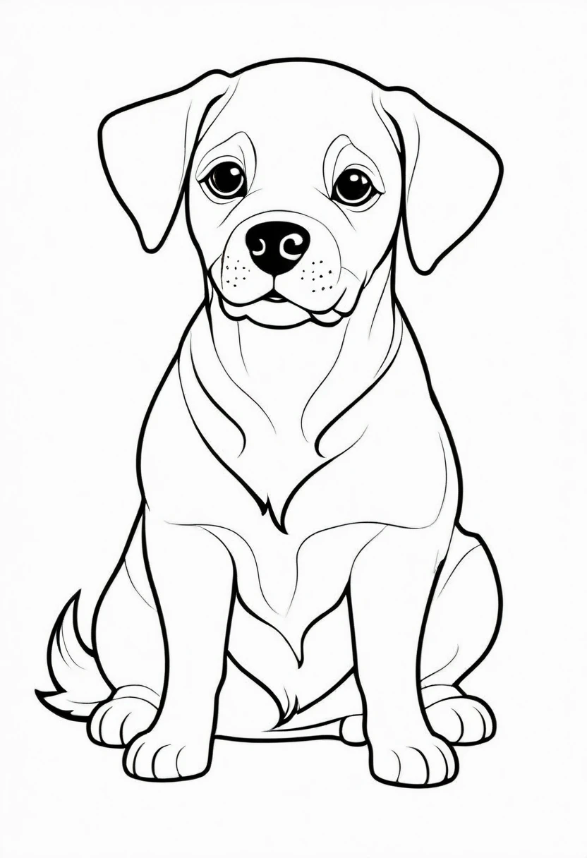 coloring page for kids, dog