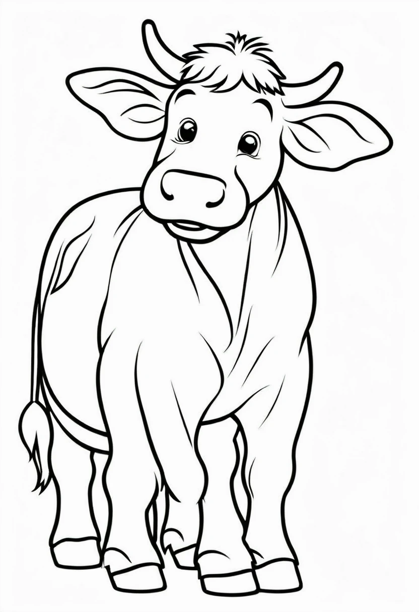 coloring page for kids, cow